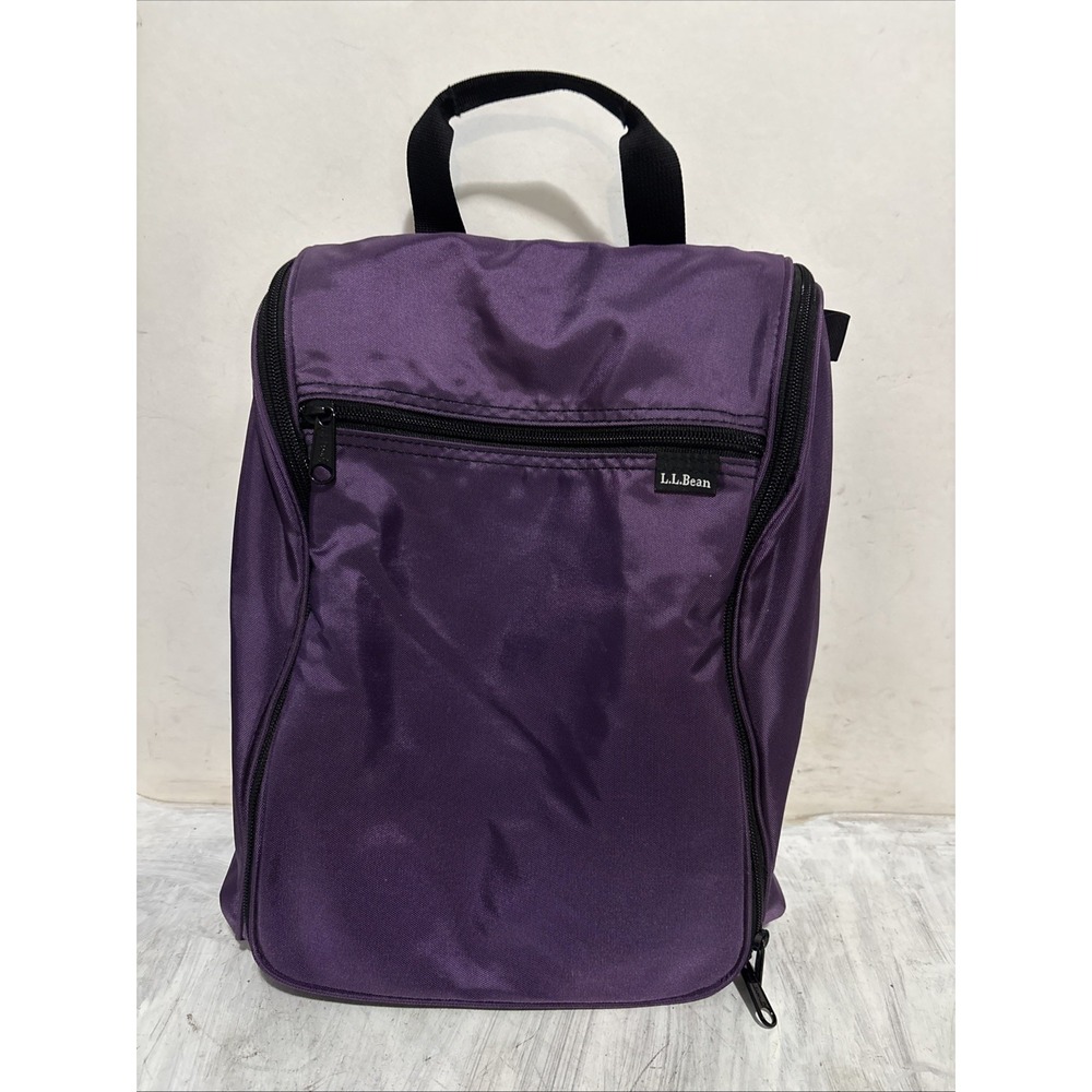 LL Bean Classic Personal Organizer Toiletry Bag Bright Purple 14 Inch Hanging